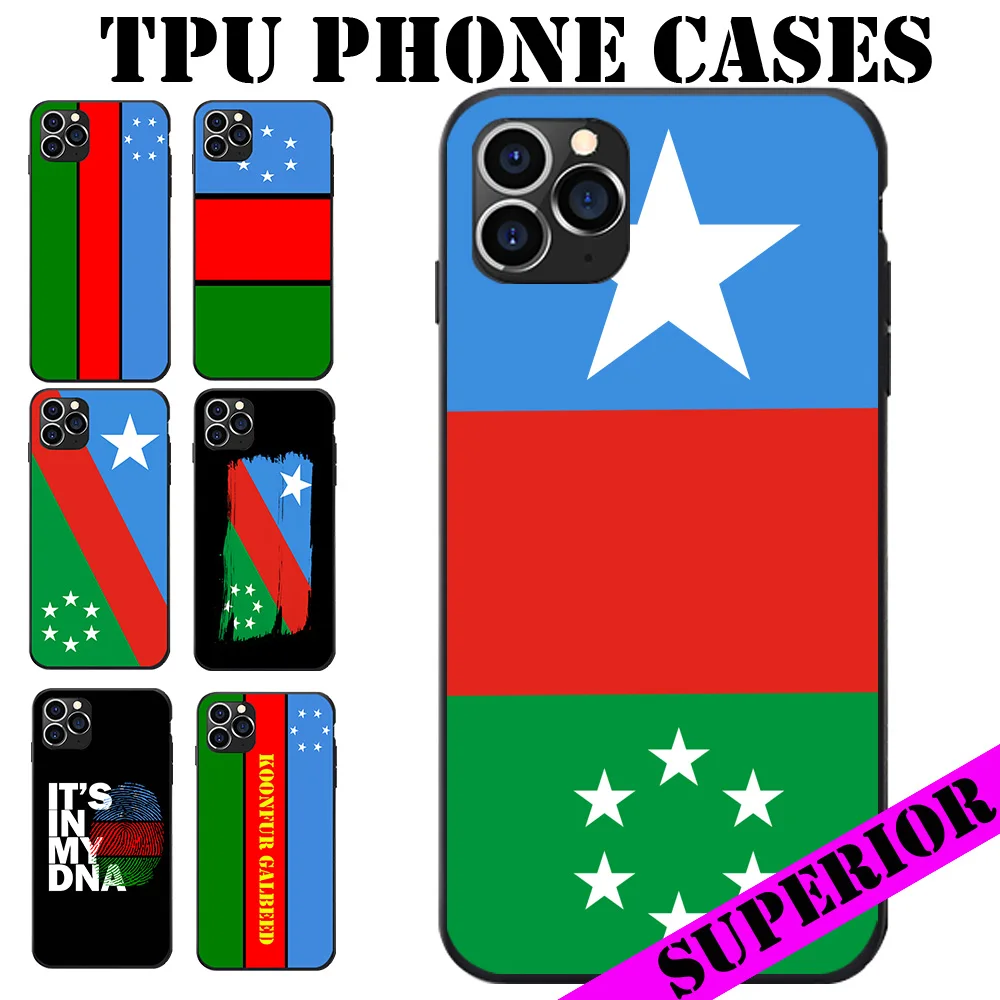 For iPhone 6 7 8 S XR X Plus 11 Pro Max Somali Somalia Koonfur Galbeed Region Flag Theme Soft TPU Phone Cases Cover Bumper | Мобильные
