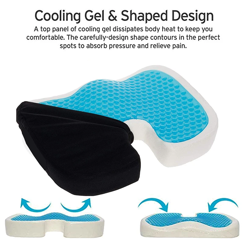 Car Office Massage Cushion Travel Seat gel Cushion Coccyx Orthopedic Memory Foam U Seat Massage Chair Cushion Pad