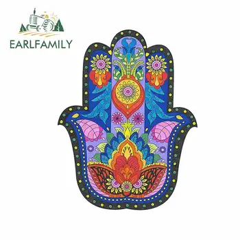 

EARLFAMILY 13cm x 10.1cm For Hamsa Hand Graffiti Car Sticker Waterproof Decal Laptop Windows Suitable for VAN RV JDM Decor