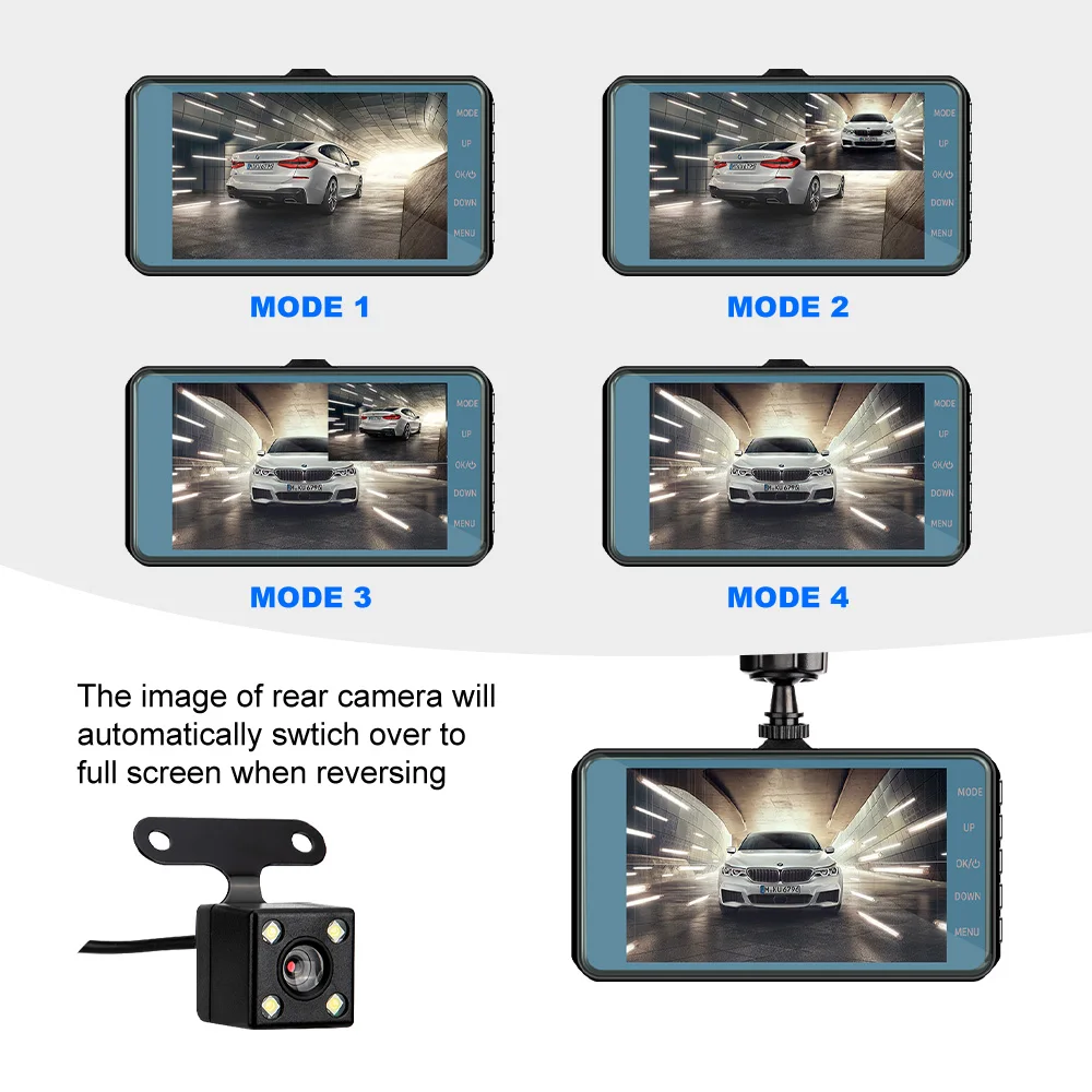 4 &quotHD 1080P Автомобильный видеорегистратор DVR камера цифровая Dashcam сенсорный HD