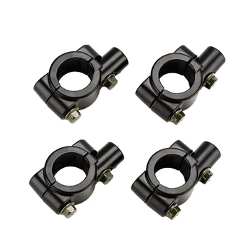 

NEW-4 X Universal 10Mm Handlebar Mirror Mount Black 7/8 Inch Handlebar Side Mirror Adapter Bracket Motorcycle Mirror Handlebar M
