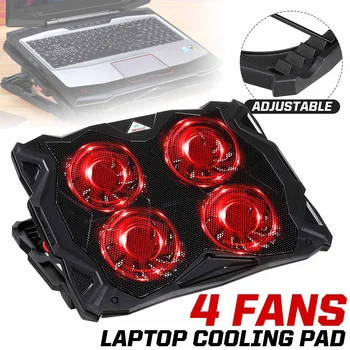 

4 Fans USB 5-gear Adjustment Laptop Cooling Pad Cooler 17Inch Notebook Cool Tablet Stand 1100RPM