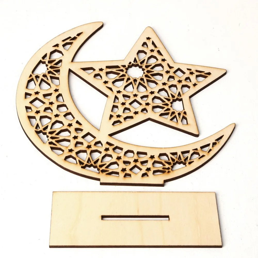 Деревянный Рамадан DIY Moon Home Crafts подвесной кулон Eid Mubarak Moon украшение в виде звезды украшение для дома мусульманская Мубарак