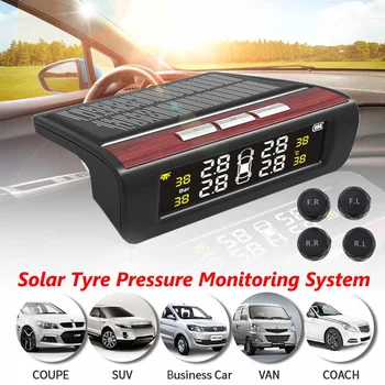 

Solar Power TPMS Car Tire Pressure Alarm Monitor System Auto Security Alarm Systems Tyre Pressure Temperature Warning