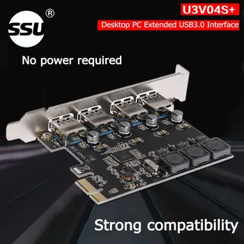 

USB Cards 4 Ports 5Gbps PCI-E to USB3.0 PCI-Express Controller Card Adapter