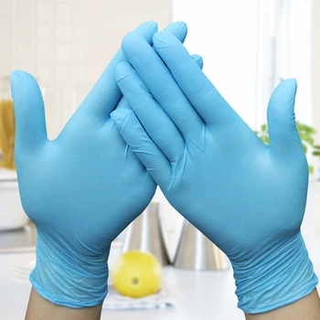 

Disposable Latex Gloves Blue White Non-Slip Acid and Alkali Laboratory Rubber Latex Gloves For Restaurant Kitchen Food Gloves