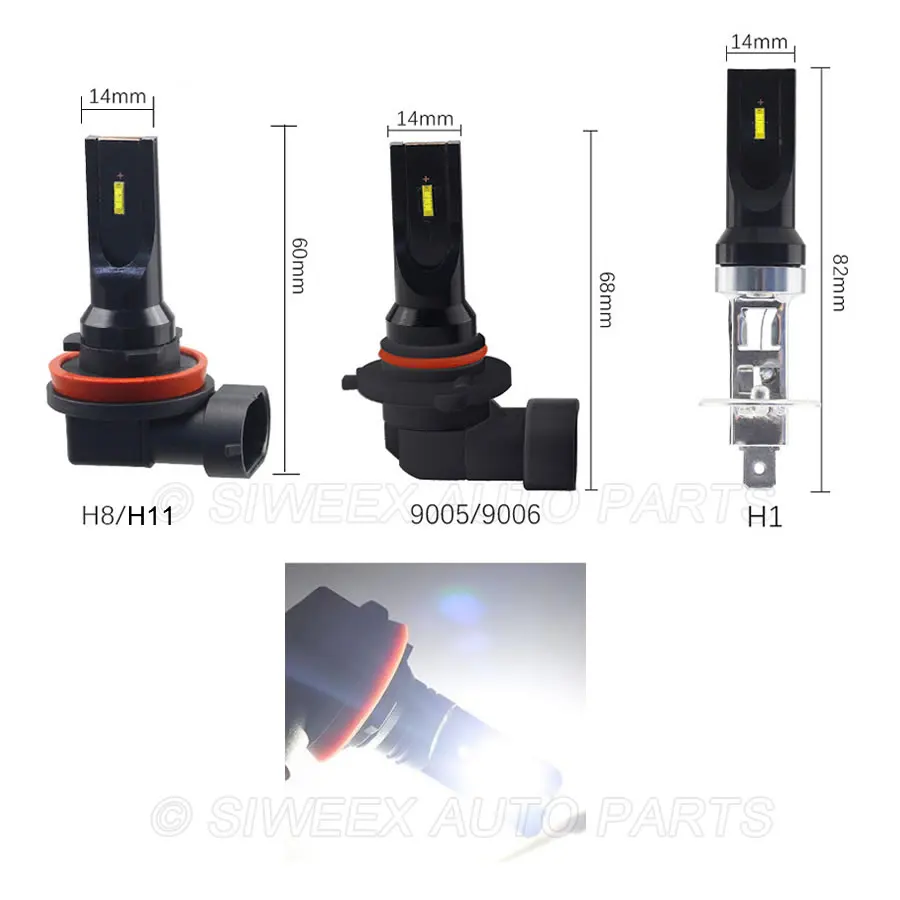 1 шт. H8 H11 9005 9006 H1 H3 H4 H7 Автомобильный светодиодный противотуманный фонарь 1860 SMD фары белые лампы, работающего на постоянном токе 12 В