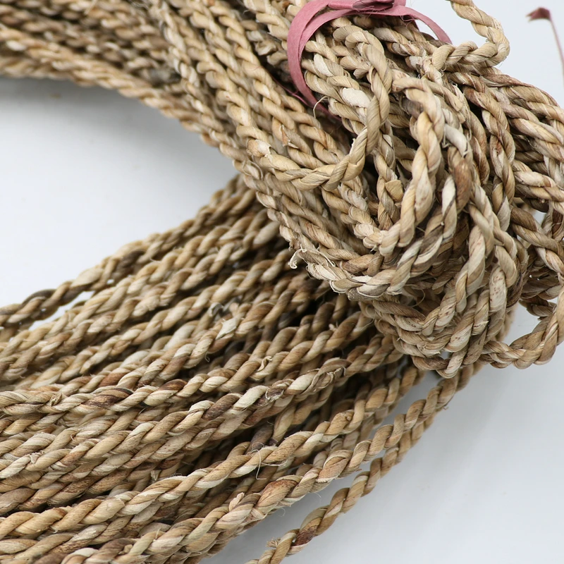 50M Natural Water Hyacinth Straw Rope Width 5MM Handmade Weaving Grass Material Rattan Braids Knit Repair Chair Basket Decor