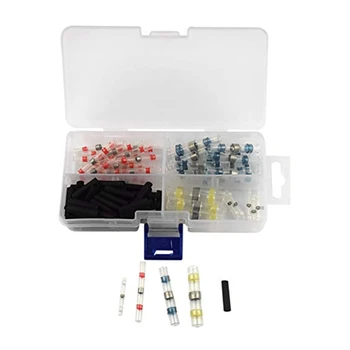 

102PCS Solder Ring Heat Shrinkable Tube with Black Heat Shrinkable Tube White 6 Red 20 Blue 20 Yellow 6+ Heat Shrinkable Tube