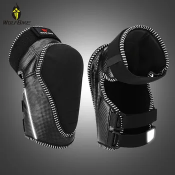 

WOSAWE Carbon Fiber PU Leather Sports Knee Pads MTB Motocross Protector Protective Gear Motorbike Riding Kneepad Moto Men Adult