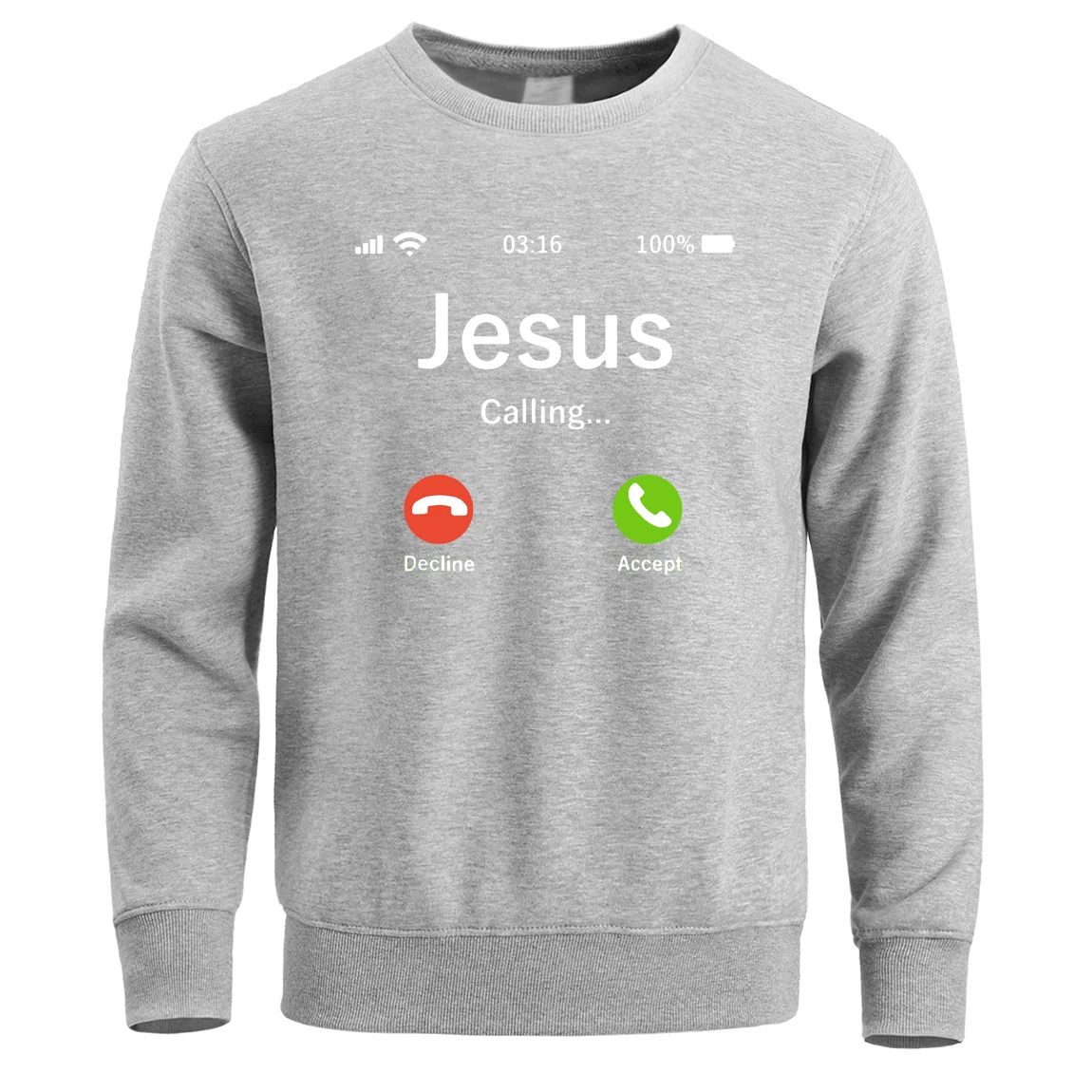 

Jesus Sweatshirt Fuuny Novelty Calling Accept Or Decline Hoodie Men Pullover Hoody That Is Question Design Faith Admire Crewneck