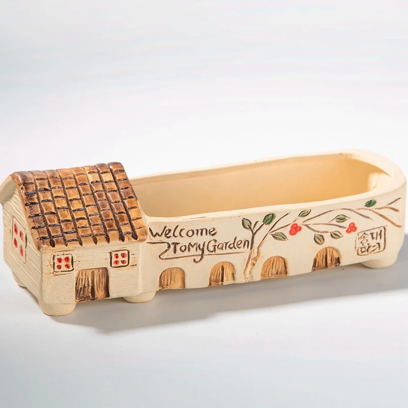 Креативный дом большой прямоугольный контейнер ручной работы керамика мульти-мясной горшок керамическая модная тарелка Настольный