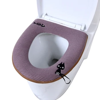 

New Toilet Seat Cloth High Quality Cute Printed Toilet Seat Cloth Warmer Soft Closestool Washable Lid Top Cover for Bathroom