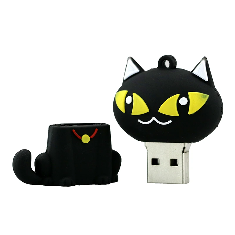 USB Flash Drive Animal Black White Cat Pen Drive Cartoon Pendrive  Mouse 8GB 16GB 32GB 64GB 128G USB 2.0 Flash Memory Stick Gift memory drive