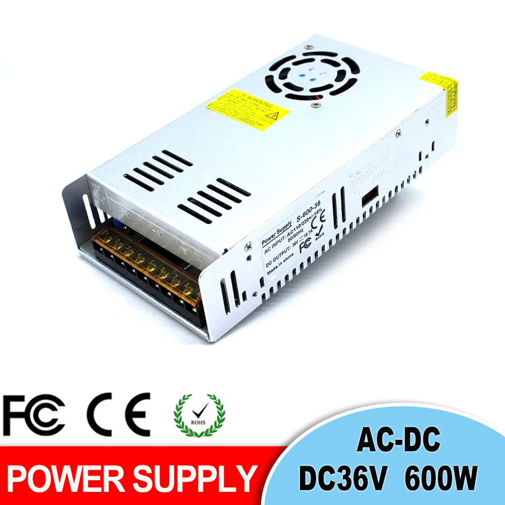 DC 36V 16.7A 600W переключатель питания драйвера для светодиодных лент светильник