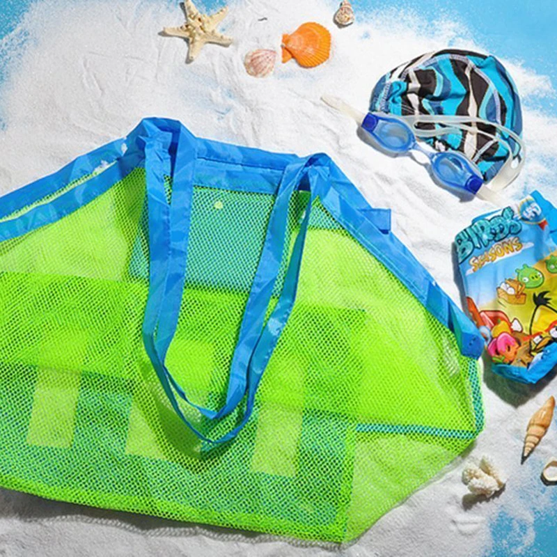 Mesh Bag Child Toys Storage Bags kids Beach Bag Tote Packs Organiser Shell Snacks with Zipper Bags for Child Swim Pool Travel PUMYPOREITY Beach Toys Bag 15 * 17CM,Blue