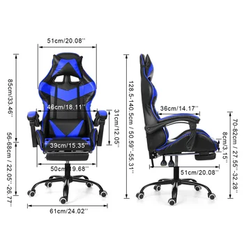 Computer Gaming Chair Lying Massage Lifting Rotatable Armchair Desk Chair Adjustable Swivel Leather Executive Office Chair 4
