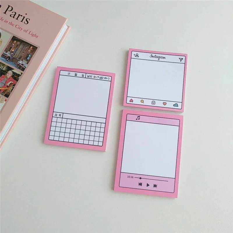 50 Sheets Korean Pink Dialog Box Memo Pad Simple Journal Decoration Base Material Paper Planner School Supplies Stationery