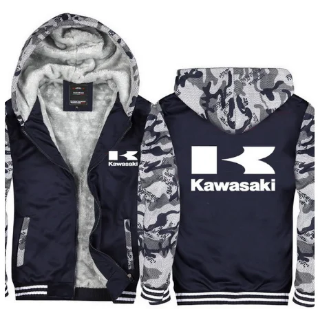 Мужские толстовки зимние утепленные мужские свитера Kawasaki для мужчин зимние толстовки пальто на молнии 02 - Цвет: 5