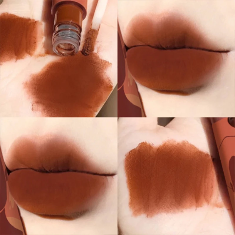 Matte Lipstick Dark Red Brown Lip Glaze Velvet Long Lasting Waterproof Gloss Sexy Tint Makeup Maquiagem | Красота и здоровье