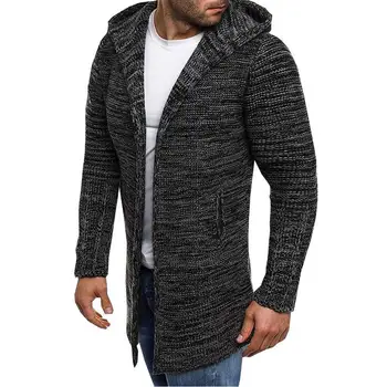 

Autumn Winter Mens Cardigan Sweaters Casual Hooded Slim Fit Long Sleeve Knit Cardigans for Men High Quality Mens Clothing