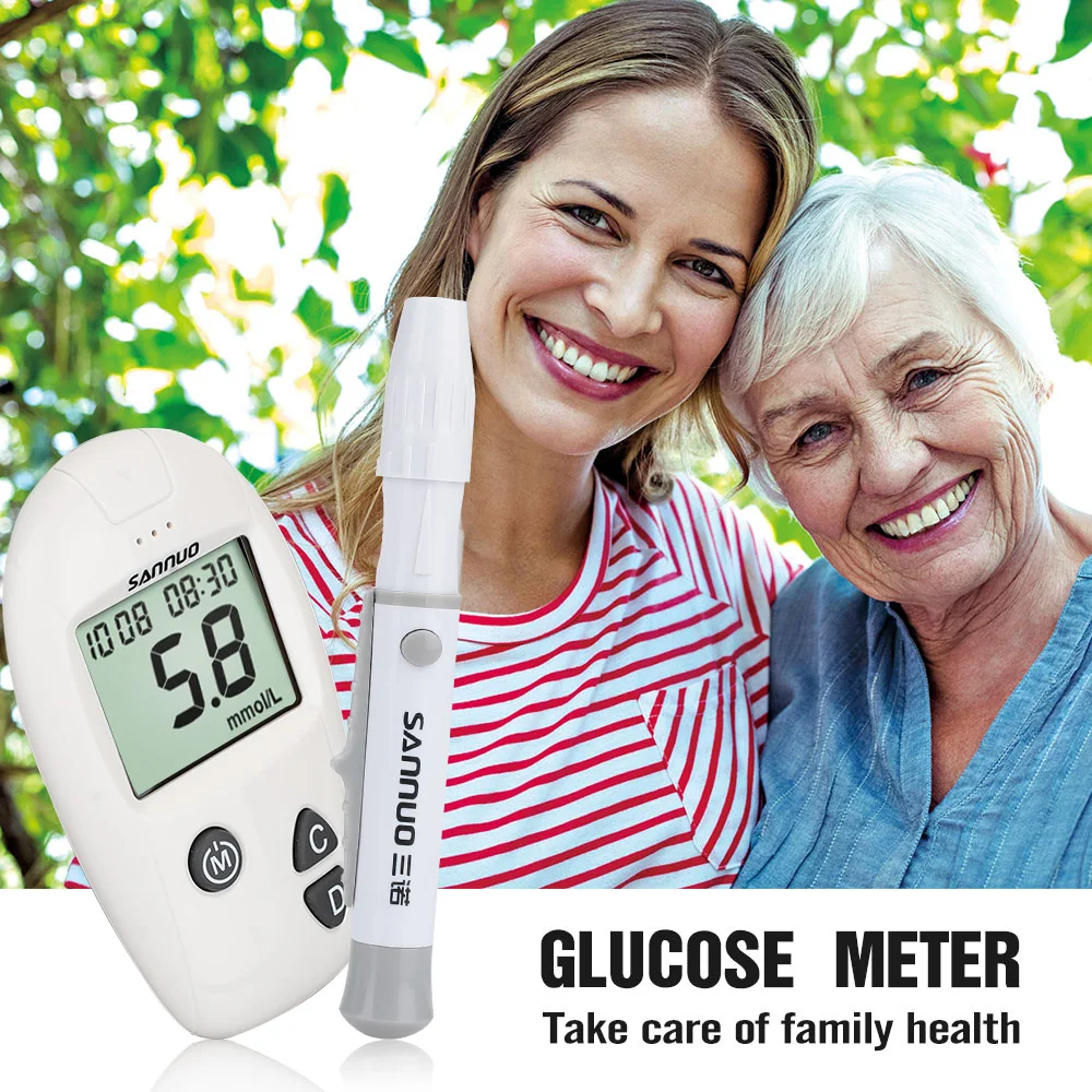 Белый пластиковый монитор для контроля уровня сахара в крови, прочный глюкометр для ухода за телом