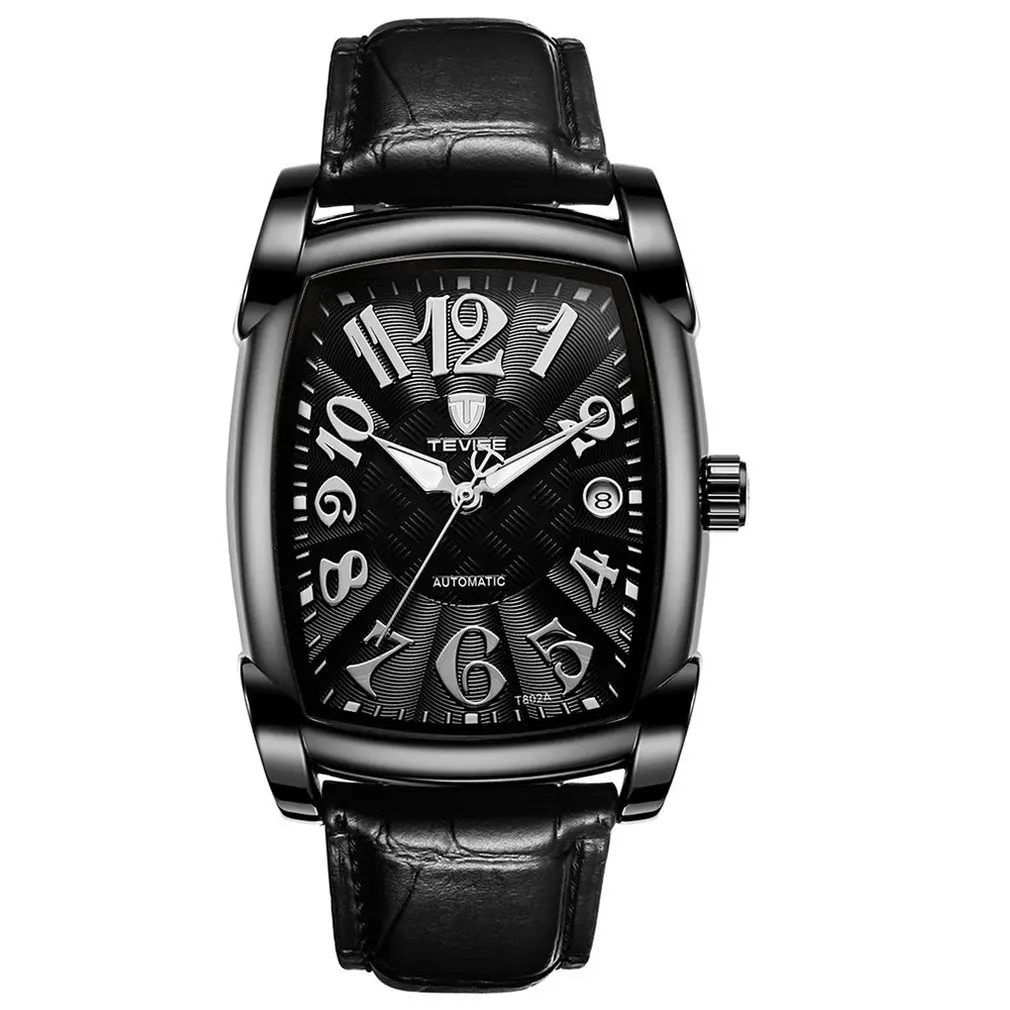 

Tevise Fashionable Rectangle Watch Leather Multi-Function Business Waterproof Automatic Mechanical Men'S Watch 2019 NEW