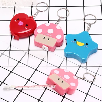 

150CM Retractable Colorful Mini Tape Measuring Keychains Portable Easy Retractable Ruler Work Small Tool School Student Office