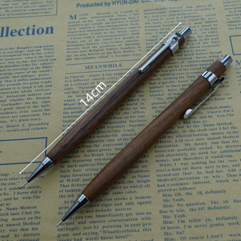 Wooden Mechanical Pencil 0.5mm Automatic Pen For Office School Nature Walnut Wood Drawing Writing Traditional Chinese Stationery 5