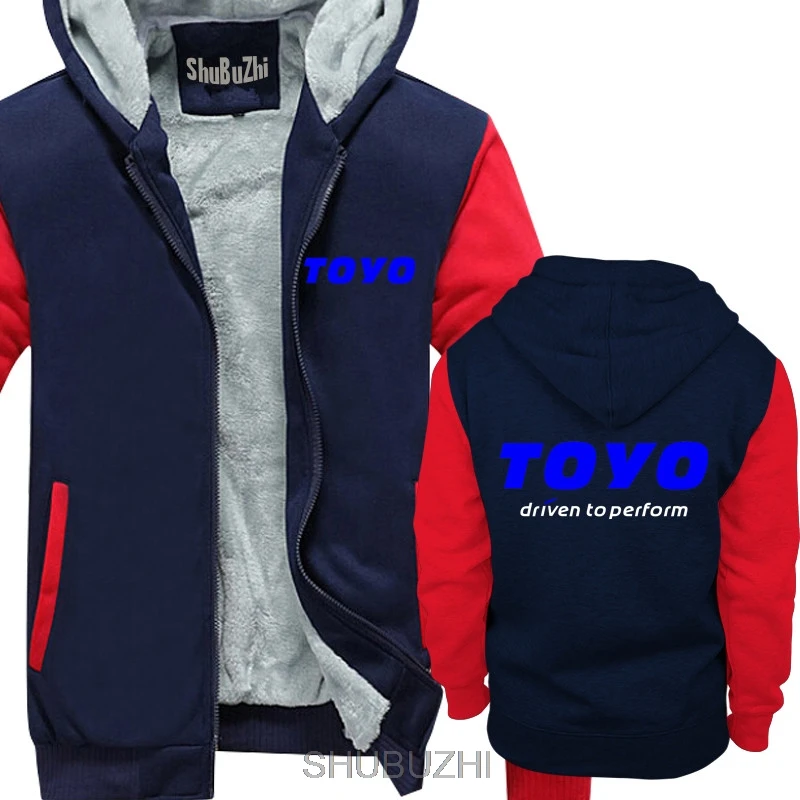 Тойо шины для машины Толстовка S-5XL зимняя куртка мультфильм печати длинный рукав толстые толстовки теплое пальто sbz4393 - Цвет: navy red