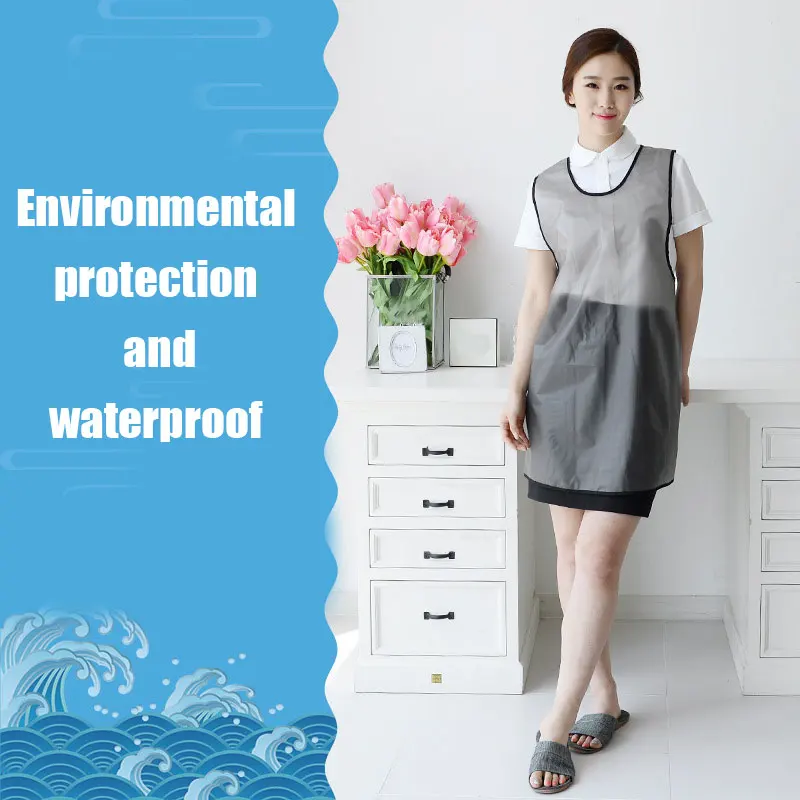 Transparent Water and Oil Resistant Kitchen Apron Professional Chef Apron for Housewives Men Women TN88