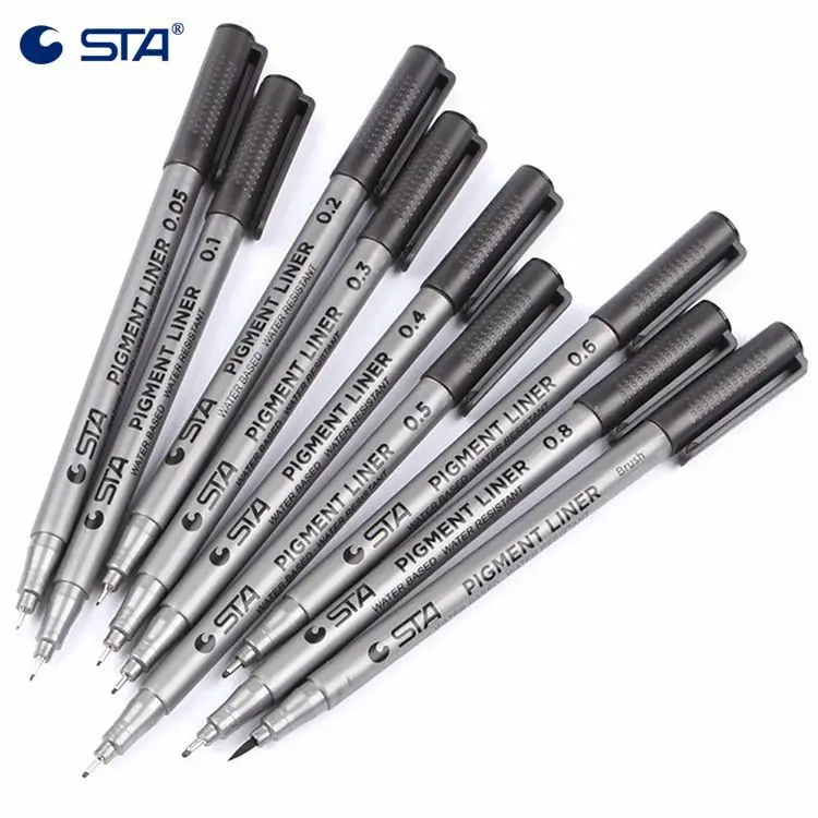 Water Resistant Sta Pigment Liner Brush 1PCS STA Micron Liner Pen
