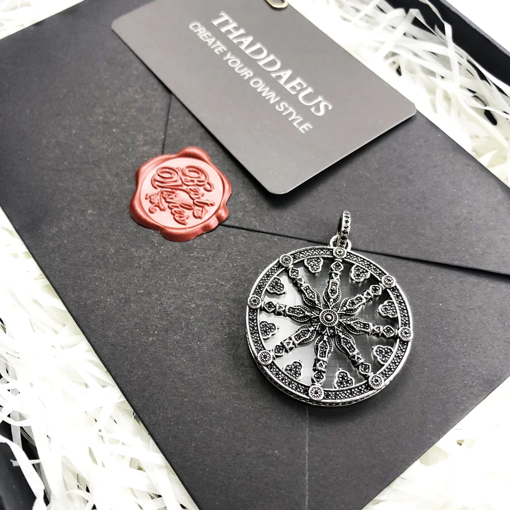 Подвеска Karma Wheels, новинка, брендовые ювелирные изделия в винтажном стиле, Томас 925 пробы, серебро, Bijoux, подарок для Ts женщин и Rebel мужчин
