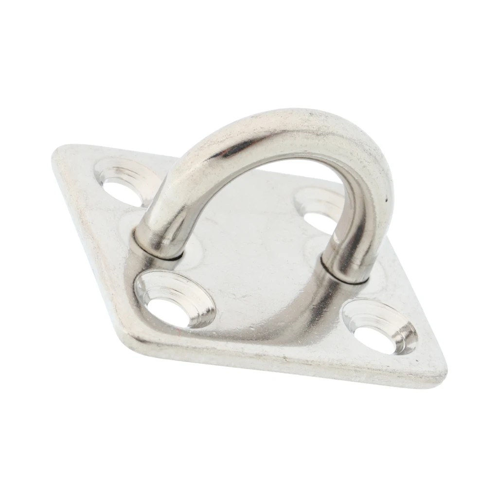 Stainless Steel Square Pad Eyes Plate Marine Hardware Staple Hook Loop 5mm
