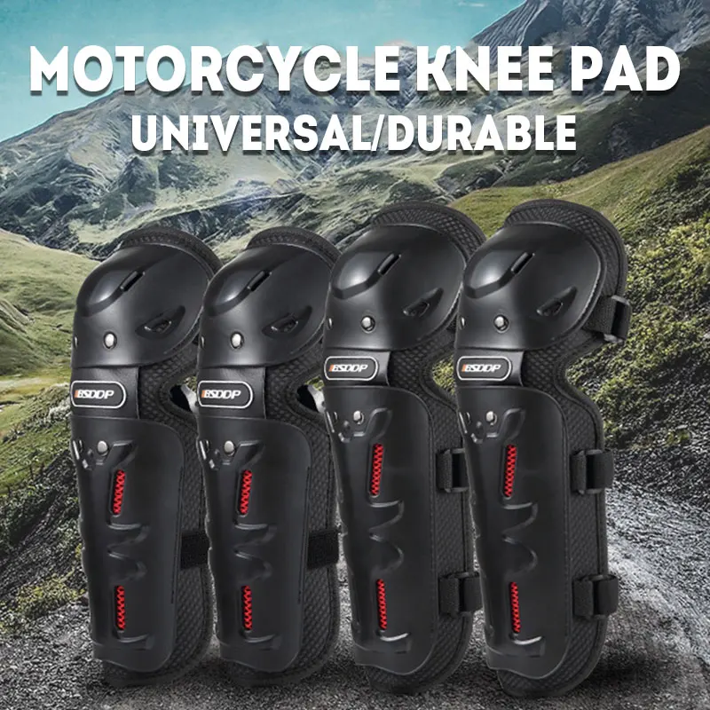 Cycling Kneepad Motorcycle Elbow Pad Warm Off-Road Knee Pads Cross-Country Race Protector 4pcs Black Universal