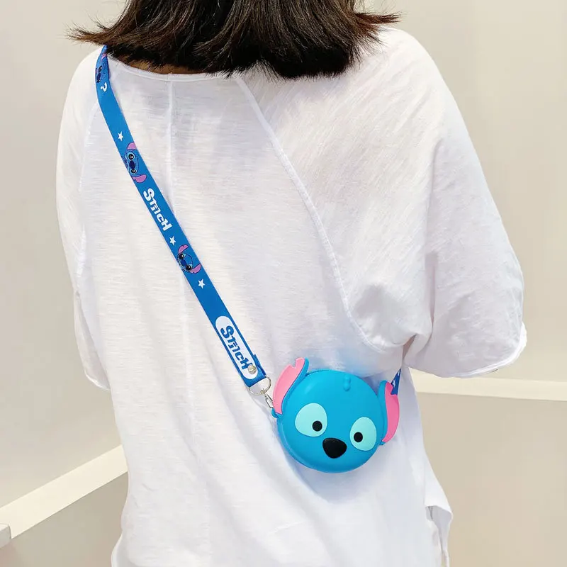 Силиконовая сумка через плечо с мультипликационным принтом Ститч Винни Мишка майка ремешок чехол для детей для взрослых подарок на день рождения