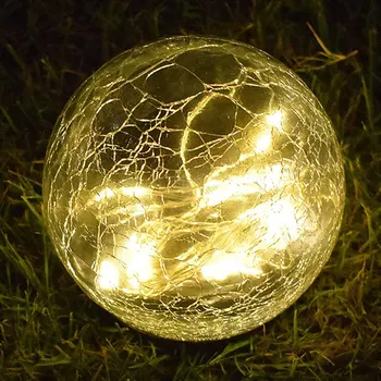 

Led Solar Lawn Light Garden Courtyard Decorative Underground Lights Christmas Outdoor Glass Ball With Cracked Lights