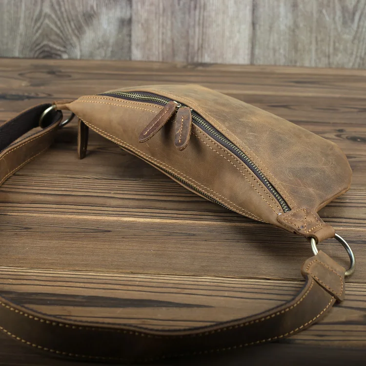 GO-LUCK брендовая Повседневная поясная сумка из натуральной кожи, мужская сумка через плечо, мужские сумки-мессенджеры из воловьей кожи, сумка