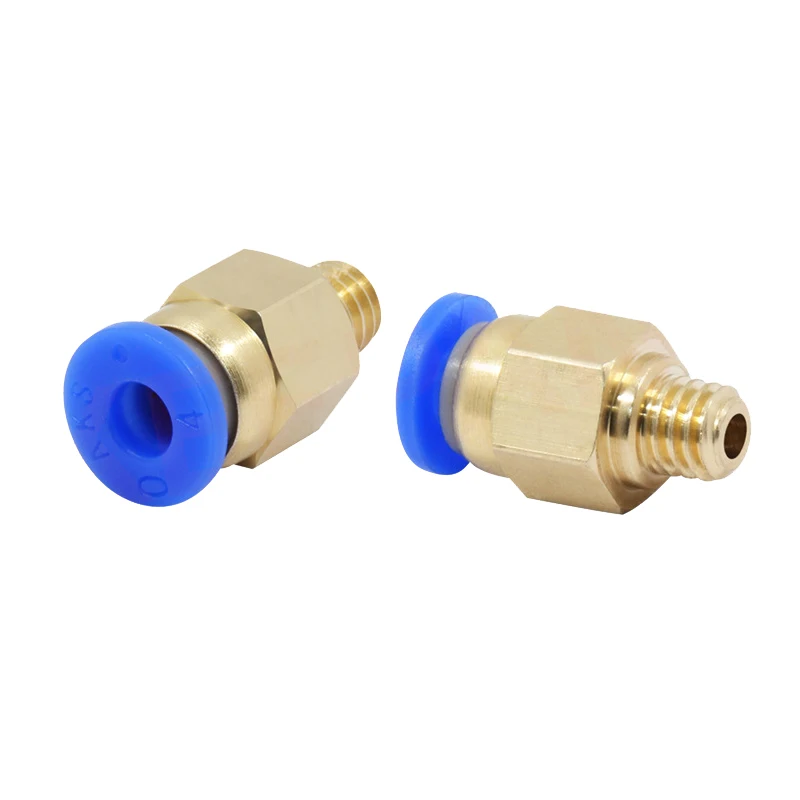 PC4-M6 M5 пневматические соединители HOTEND J головка дистанционного экструдера Фидер для MK8 3 мм/1,75 мм фторопластовая трубка с тефлоновым покрытием филаментная Fit-2PCS