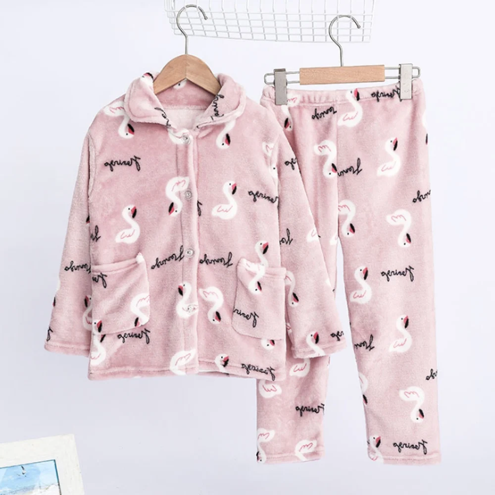 model 4 girls CYSINCOS/Зимние Детские флисовые пижамы; теплая фланелевая одежда для сна; детские пижамы из кораллового флиса с рисунком для девочек; домашняя одежда; Пижама для мальчиков - Цвет: model 4 girls
