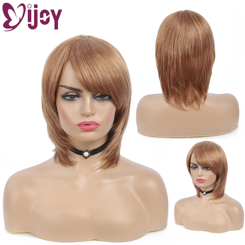 For Sale Wig Human-Hair Honey Blonde Short Bob Black Full-Machine Natural Women Brazilian IJOY GR6Je1dr3Ar