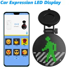 Wireless Car Sign Expression LED Funny Emotion Light Programmable Message Display Board APP Siri Fit For IOS Android EM01