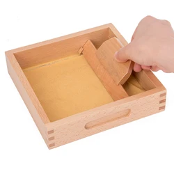 Bandeja de arena Montessori para formación de letras, con bolígrafo de madera, juguetes educativos para niños