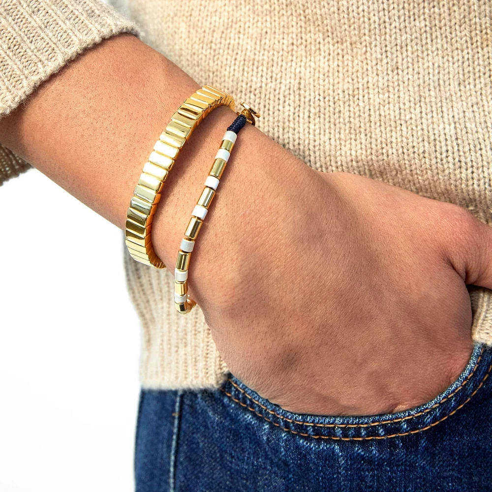 JUST FEEL Горячая Instagram Стекируемый цветной металлический эмалированный браслет для женские Украшения, Браслеты Mujer золотой браслет Femme подарки