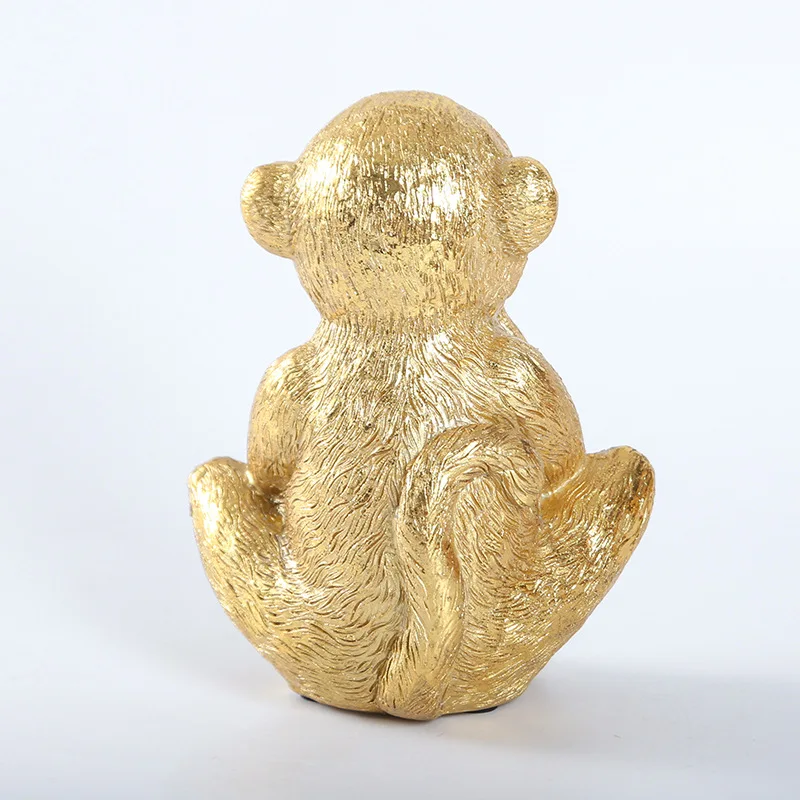 Nordic resina golden monkey estátua decoração para