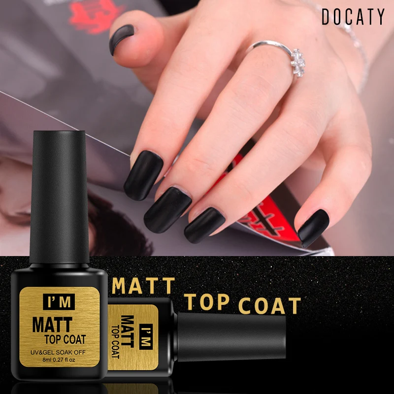 Soak Off Matt Top Coat Гель лак для ногтей дизайна полуперманентный Lucky 8 мл Прозрачный