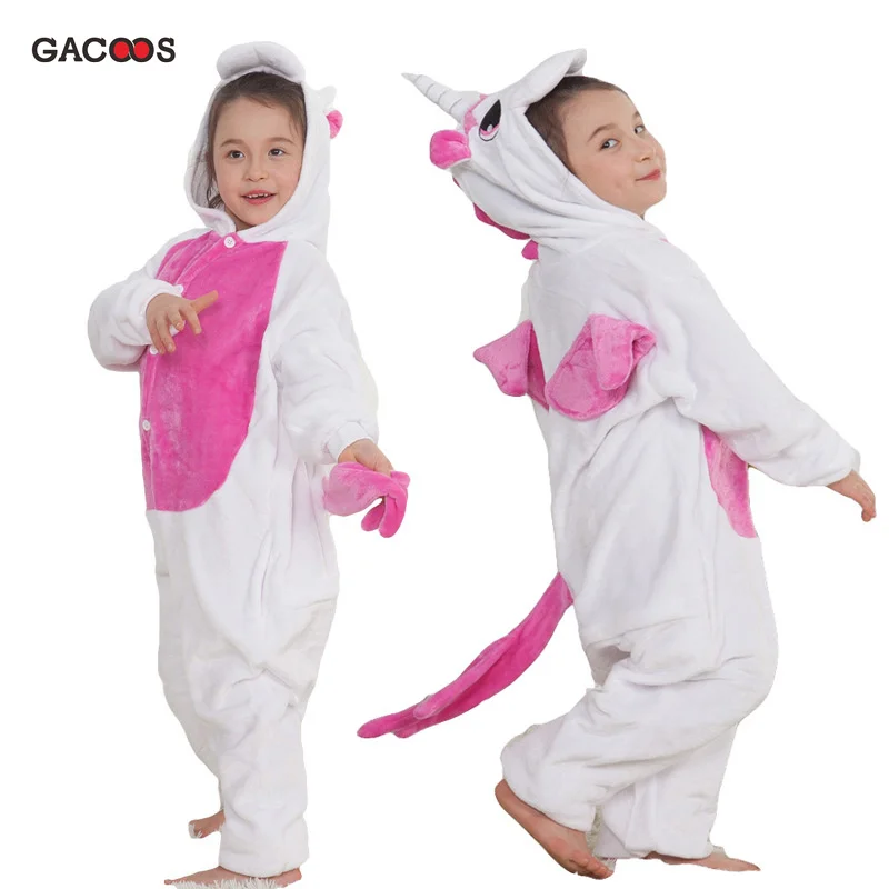 rose unicorn Детские пижамы с изображением животных для мальчиков и девочек; одежда для сна с единорогом; kuguurumi; пижамы для детей; комбинезон для костюмированной вечеринки с единорогом; Детские костюмы - Color: rose unicorn