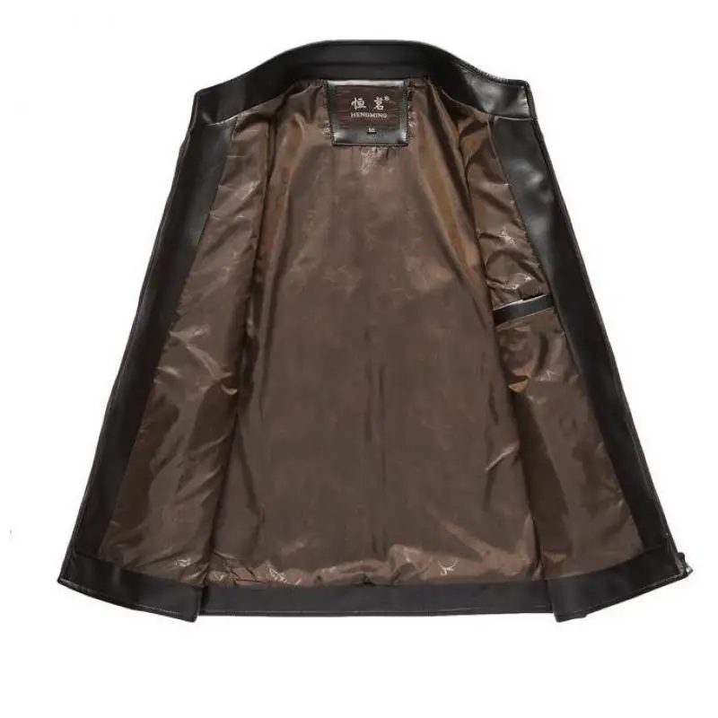 4XL высококачественные Куртки из искусственной кожи осенний однотонный модный мужской жакет с воротником-стойкой Jaqueta Masculina мотоциклетное пальто XXXXL