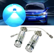 2 шт., H3 100 Вт, супер яркий, светло-голубой светодиодный, противотуманный, задний, поворотный, DRL, автомобильный светильник, лампа для тумана/дальнего света, светильник s/дневной ходовой светильник DRL