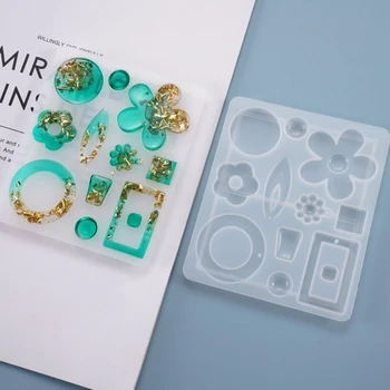 

Crystal Epoxy Resin Mold Earrings Pendant Casting Silicone Mould DIY Making Tool Y3NE